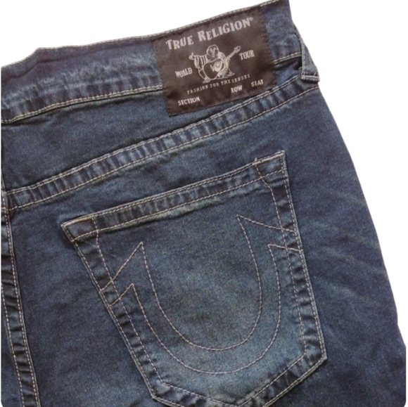 True Religion Rocco Relaxed Skinny Jeans Men's 42 Blue Denim Last Call 32 Inseam